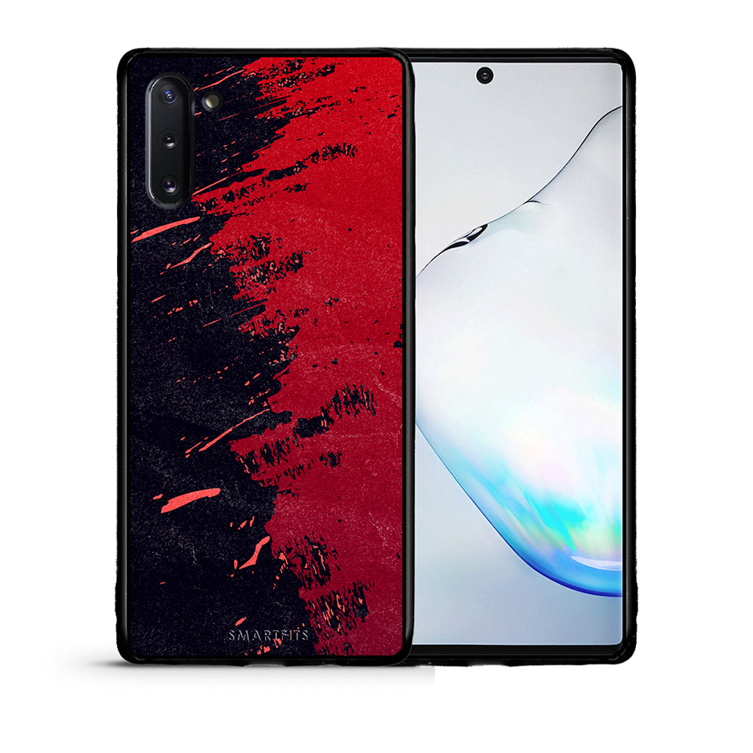 Θήκη Αγίου Βαλεντίνου Samsung Note 10 Red Paint από τη Smartfits με σχέδιο στο πίσω μέρος και μαύρο περίβλημα | Samsung Note 10 Red Paint case with colorful back and black bezels