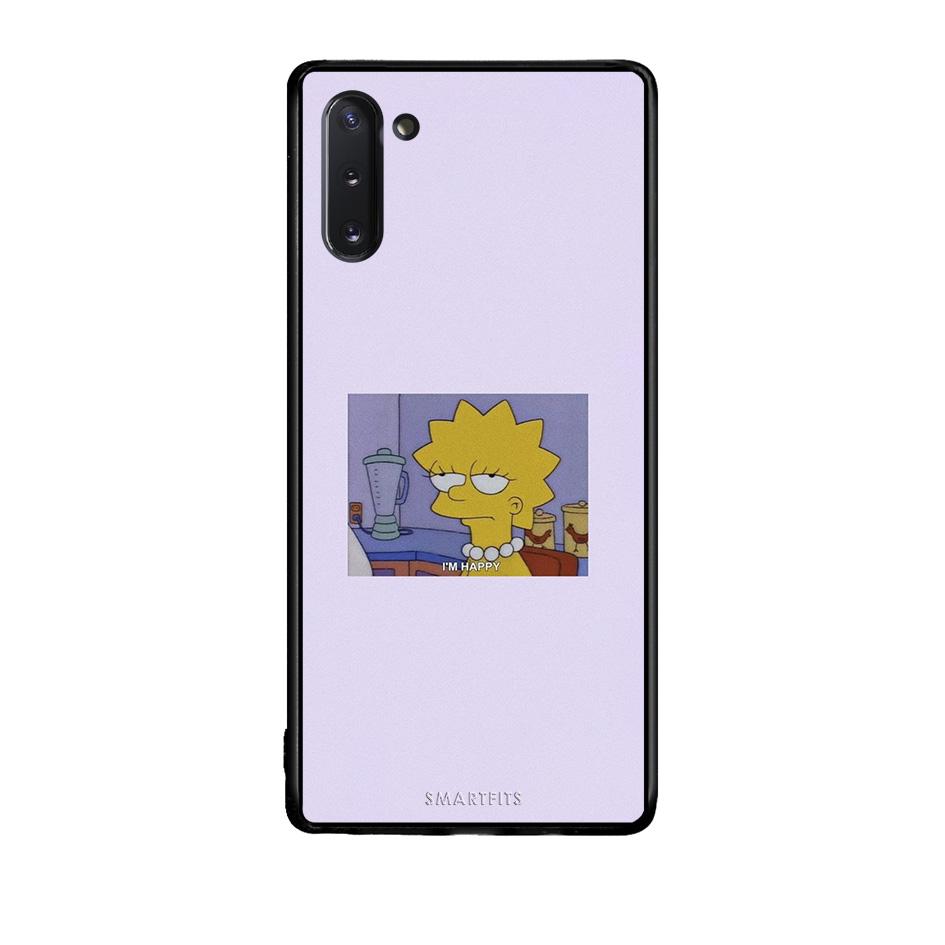 Samsung Note 10 So Happy θήκη από τη Smartfits με σχέδιο στο πίσω μέρος και μαύρο περίβλημα | Smartphone case with colorful back and black bezels by Smartfits