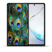 Thumbnail for Θήκη Samsung Note 10+ Real Peacock Feathers από τη Smartfits με σχέδιο στο πίσω μέρος και μαύρο περίβλημα | Samsung Note 10+ Real Peacock Feathers case with colorful back and black bezels