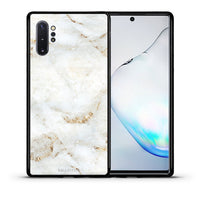 Thumbnail for Θήκη Samsung Note 10+ White Gold Marble από τη Smartfits με σχέδιο στο πίσω μέρος και μαύρο περίβλημα | Samsung Note 10+ White Gold Marble case with colorful back and black bezels