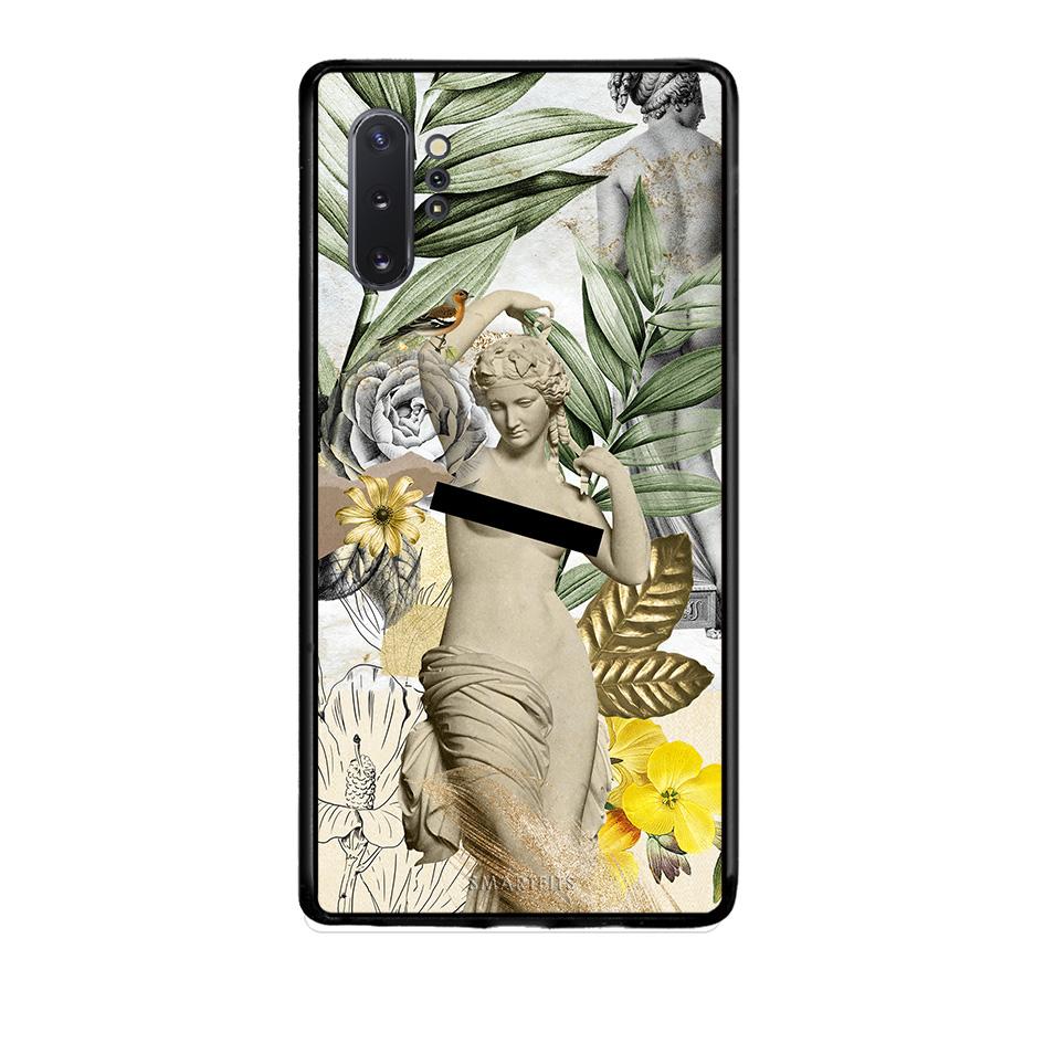 Samsung Note 10+ Woman Statue θήκη από τη Smartfits με σχέδιο στο πίσω μέρος και μαύρο περίβλημα | Smartphone case with colorful back and black bezels by Smartfits