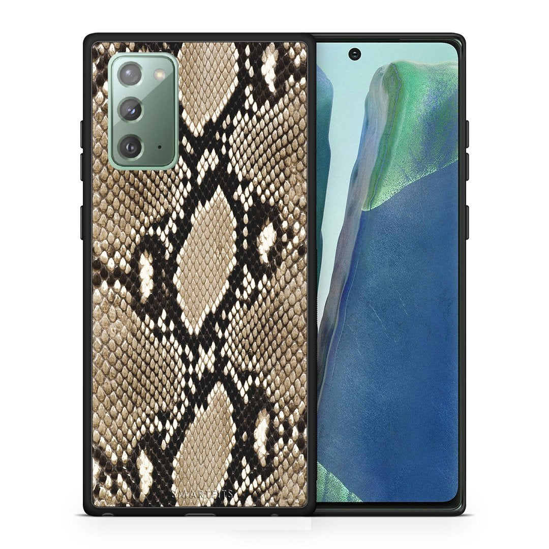 Θήκη Samsung Note 20 Fashion Snake Animal από τη Smartfits με σχέδιο στο πίσω μέρος και μαύρο περίβλημα | Samsung Note 20 Fashion Snake Animal case with colorful back and black bezels