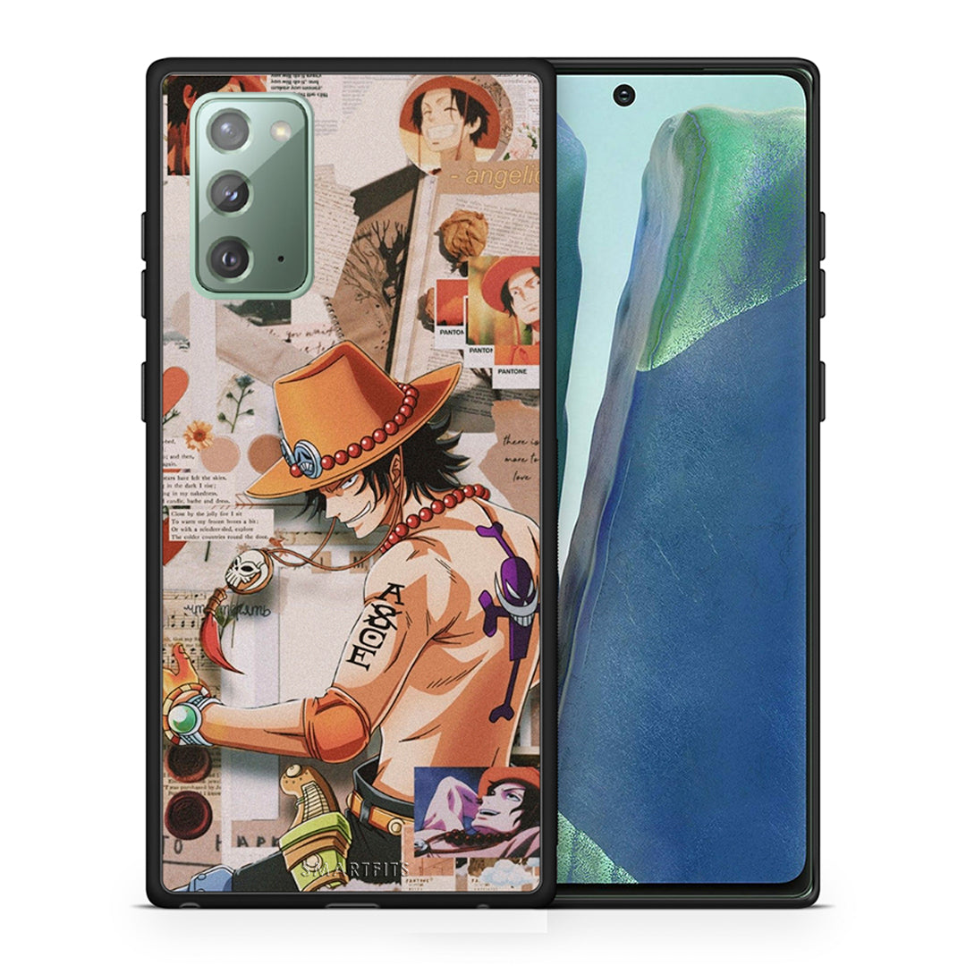 Θήκη Samsung Note 20 Anime Collage από τη Smartfits με σχέδιο στο πίσω μέρος και μαύρο περίβλημα | Samsung Note 20 Anime Collage case with colorful back and black bezels