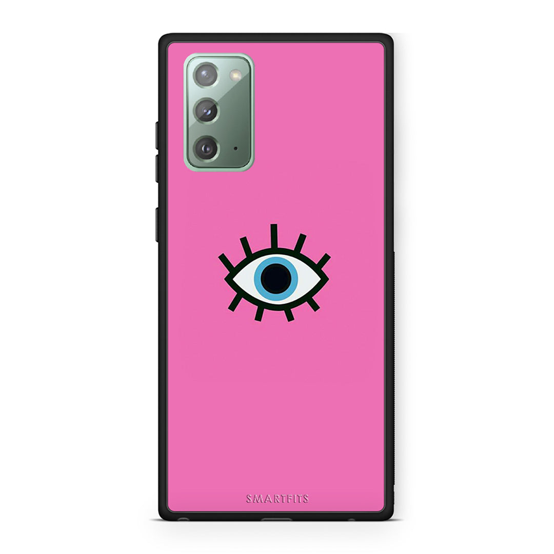 Samsung Note 20 Blue Eye Pink θήκη από τη Smartfits με σχέδιο στο πίσω μέρος και μαύρο περίβλημα | Smartphone case with colorful back and black bezels by Smartfits
