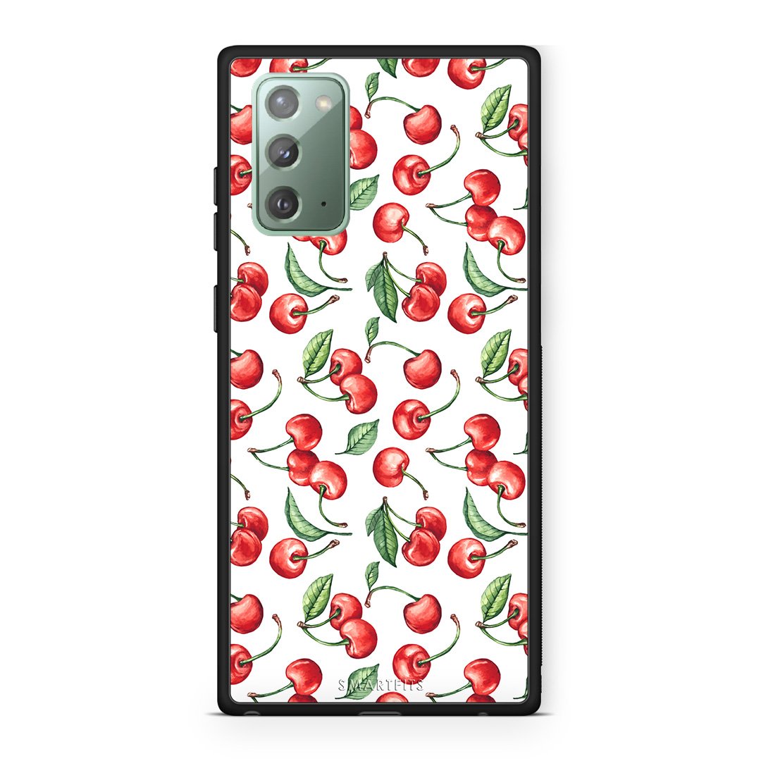 Samsung Note 20 Cherry Summer θήκη από τη Smartfits με σχέδιο στο πίσω μέρος και μαύρο περίβλημα | Smartphone case with colorful back and black bezels by Smartfits