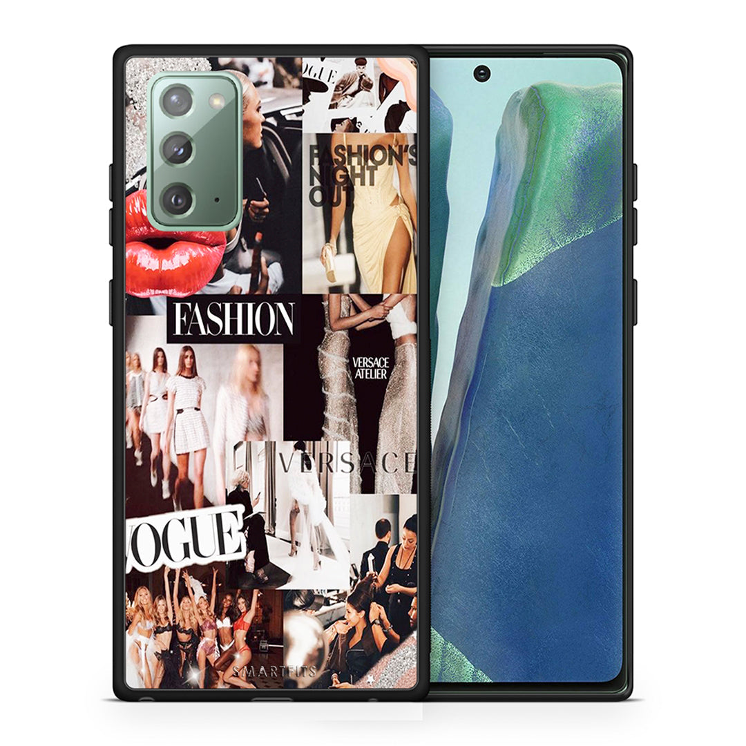 Θήκη Αγίου Βαλεντίνου Samsung Note 20 Collage Fashion από τη Smartfits με σχέδιο στο πίσω μέρος και μαύρο περίβλημα | Samsung Note 20 Collage Fashion case with colorful back and black bezels