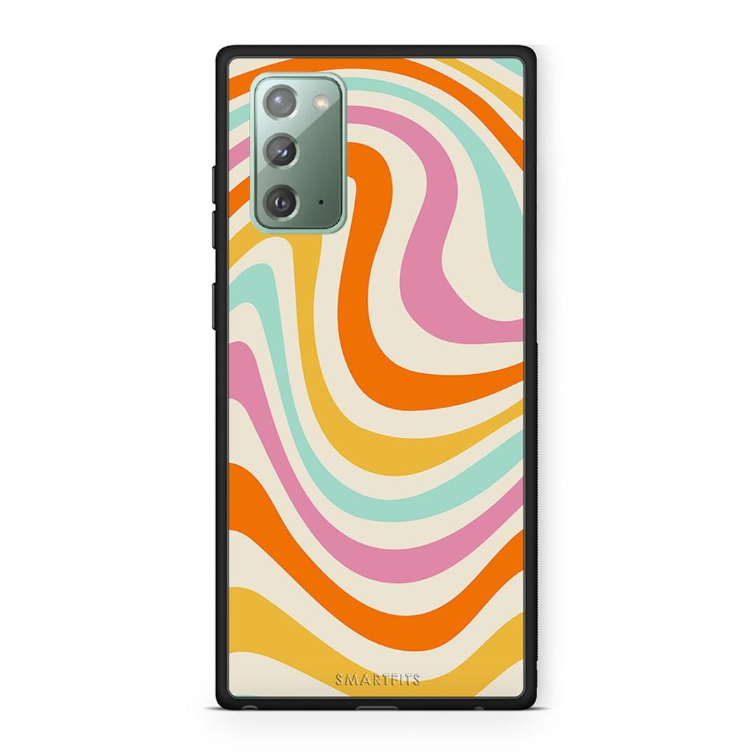 Samsung Note 20 Colourful Waves θήκη από τη Smartfits με σχέδιο στο πίσω μέρος και μαύρο περίβλημα | Smartphone case with colorful back and black bezels by Smartfits
