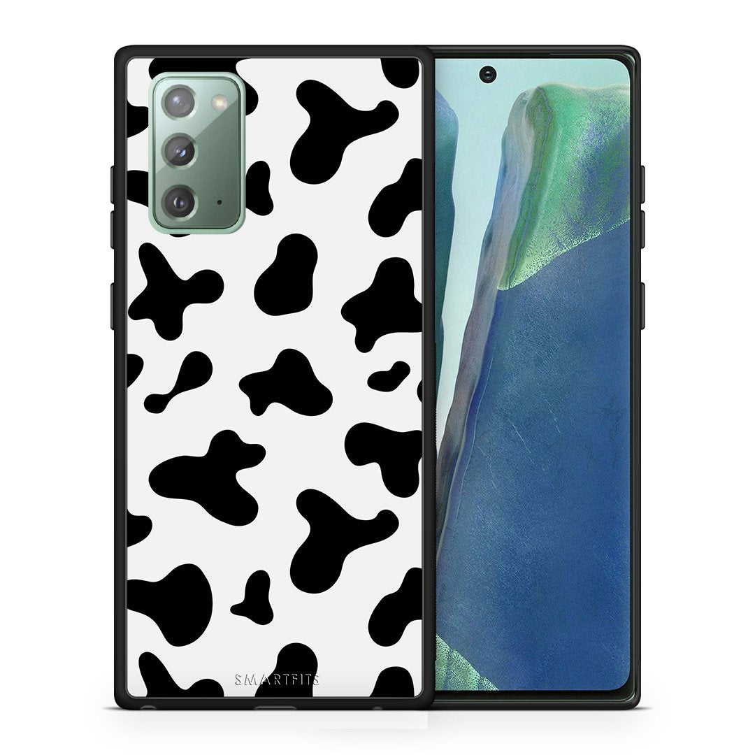 Θήκη Samsung Note 20 Cow Print από τη Smartfits με σχέδιο στο πίσω μέρος και μαύρο περίβλημα | Samsung Note 20 Cow Print case with colorful back and black bezels
