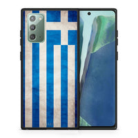 Thumbnail for Θήκη Samsung Note 20 Greek Flag από τη Smartfits με σχέδιο στο πίσω μέρος και μαύρο περίβλημα | Samsung Note 20 Greek Flag case with colorful back and black bezels