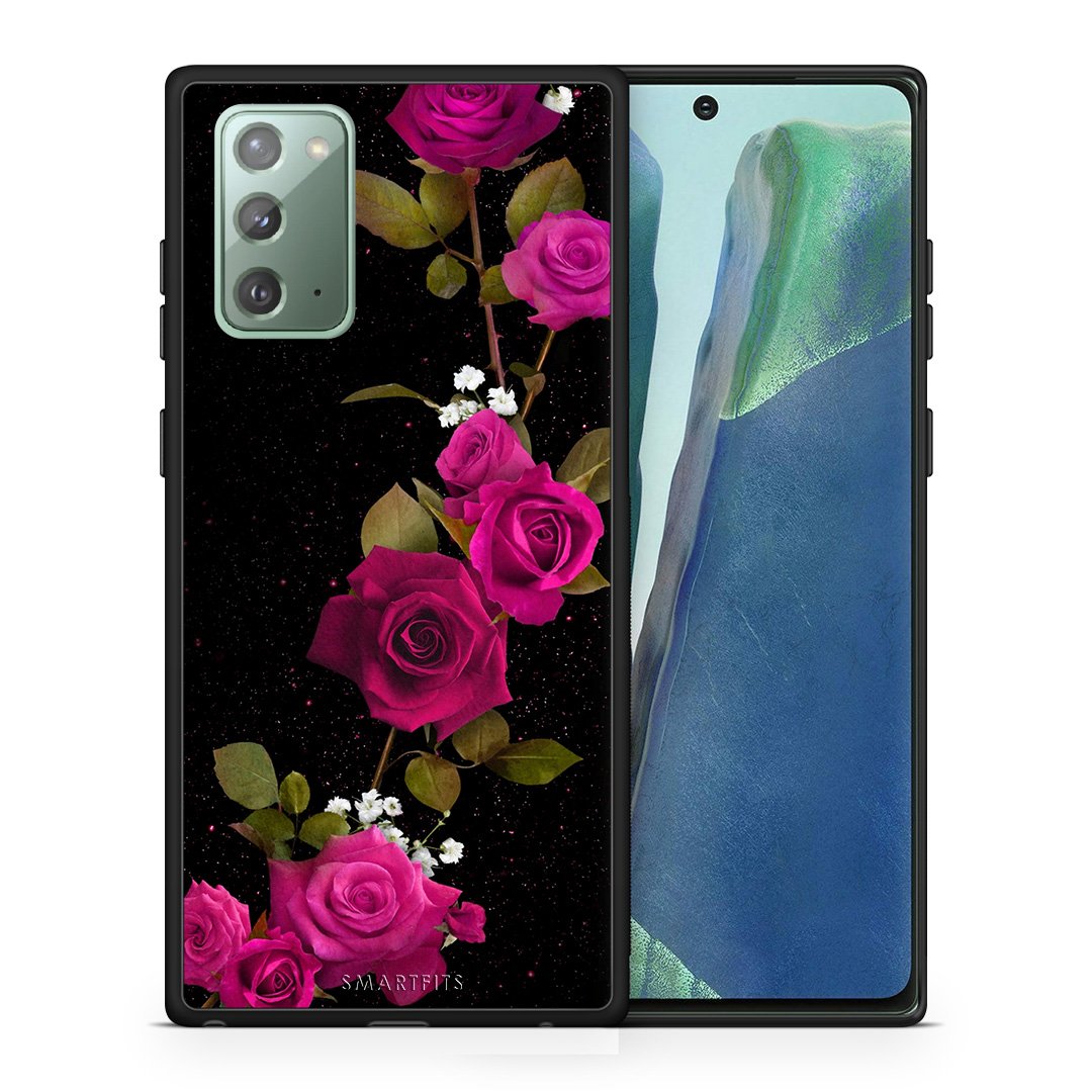 Θήκη Samsung Note 20 Red Roses Flower από τη Smartfits με σχέδιο στο πίσω μέρος και μαύρο περίβλημα | Samsung Note 20 Red Roses Flower case with colorful back and black bezels