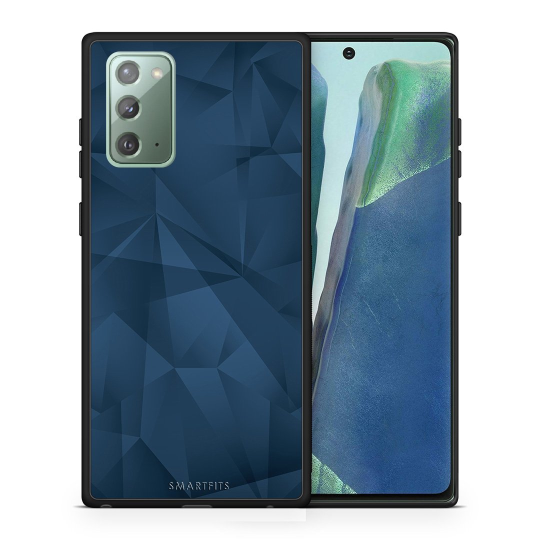 Θήκη Samsung Note 20 Blue Abstract Geometric από τη Smartfits με σχέδιο στο πίσω μέρος και μαύρο περίβλημα | Samsung Note 20 Blue Abstract Geometric case with colorful back and black bezels