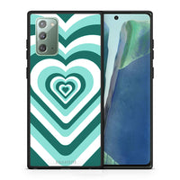 Thumbnail for Θήκη Samsung Note 20 Green Hearts από τη Smartfits με σχέδιο στο πίσω μέρος και μαύρο περίβλημα | Samsung Note 20 Green Hearts case with colorful back and black bezels
