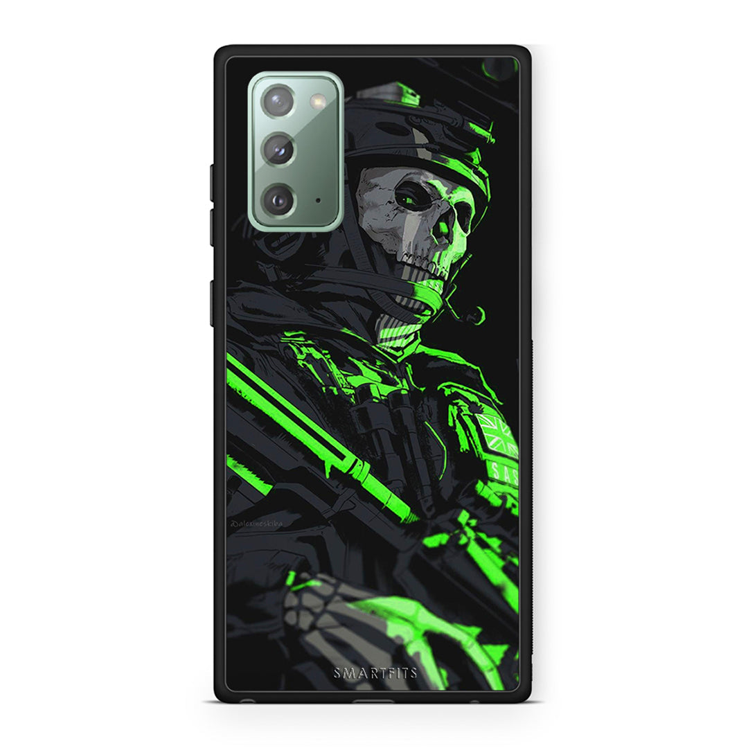 Samsung Note 20 Green Soldier Θήκη Αγίου Βαλεντίνου από τη Smartfits με σχέδιο στο πίσω μέρος και μαύρο περίβλημα | Smartphone case with colorful back and black bezels by Smartfits