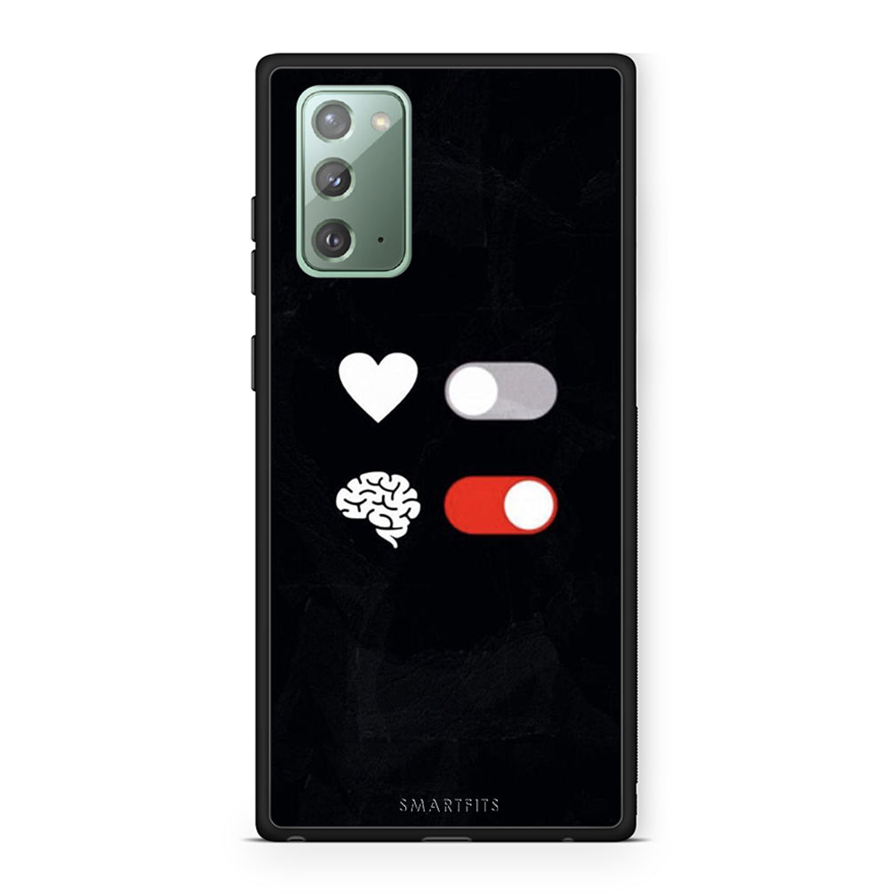 Samsung Note 20 Heart Vs Brain Θήκη Αγίου Βαλεντίνου από τη Smartfits με σχέδιο στο πίσω μέρος και μαύρο περίβλημα | Smartphone case with colorful back and black bezels by Smartfits