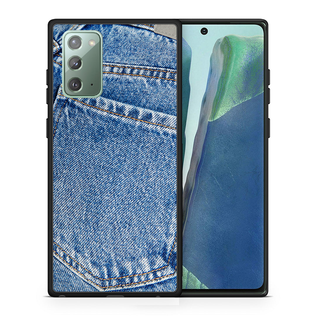 Θήκη Samsung Note 20 Jeans Pocket από τη Smartfits με σχέδιο στο πίσω μέρος και μαύρο περίβλημα | Samsung Note 20 Jeans Pocket case with colorful back and black bezels