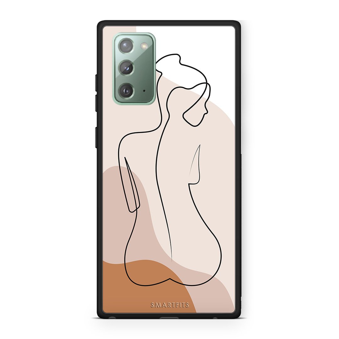 Samsung Note 20 LineArt Woman θήκη από τη Smartfits με σχέδιο στο πίσω μέρος και μαύρο περίβλημα | Smartphone case with colorful back and black bezels by Smartfits