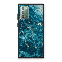 Thumbnail for Samsung Note 20 Marble Blue θήκη από τη Smartfits με σχέδιο στο πίσω μέρος και μαύρο περίβλημα | Smartphone case with colorful back and black bezels by Smartfits
