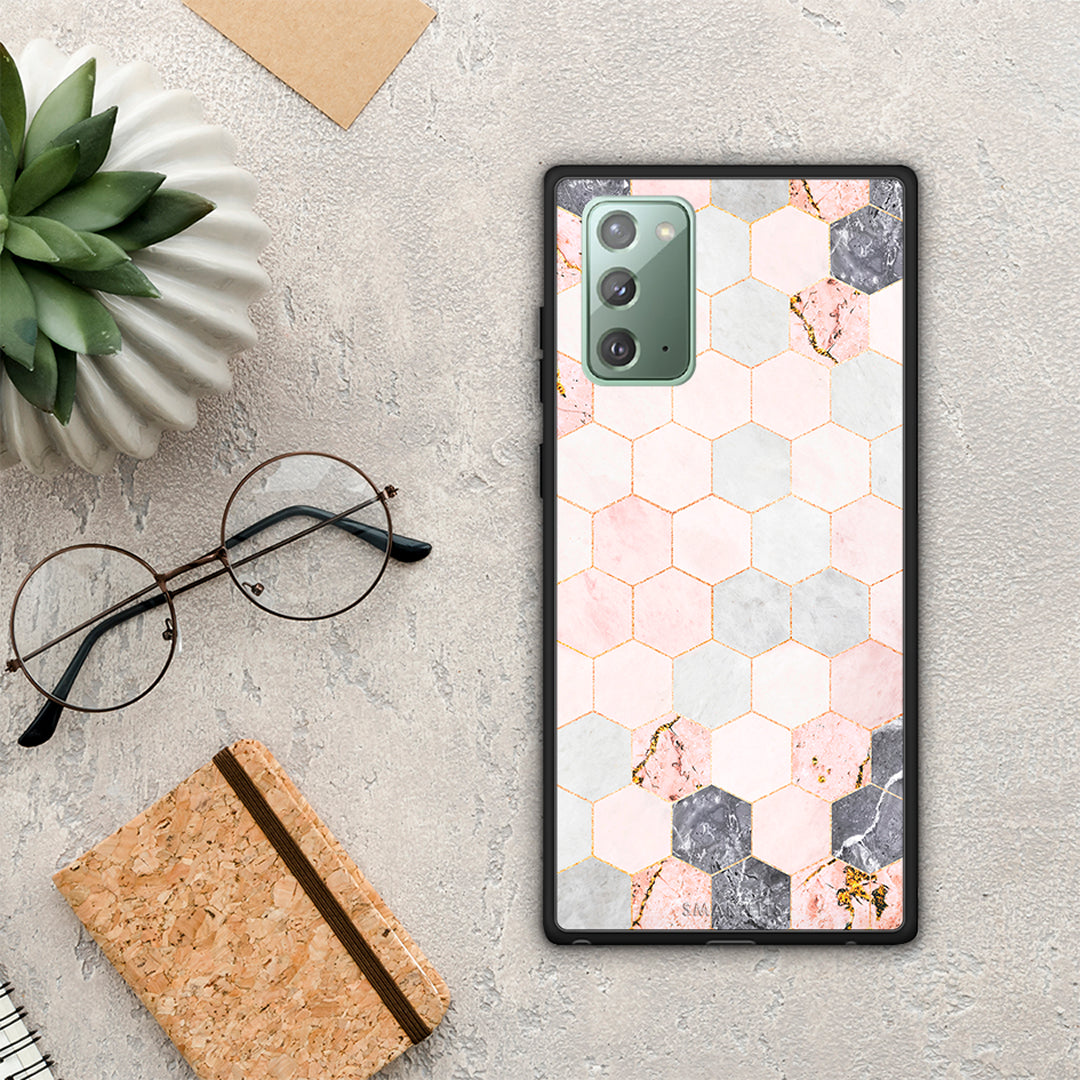 Marble Hexagon Pink - Samsung Galaxy Note 20 case
