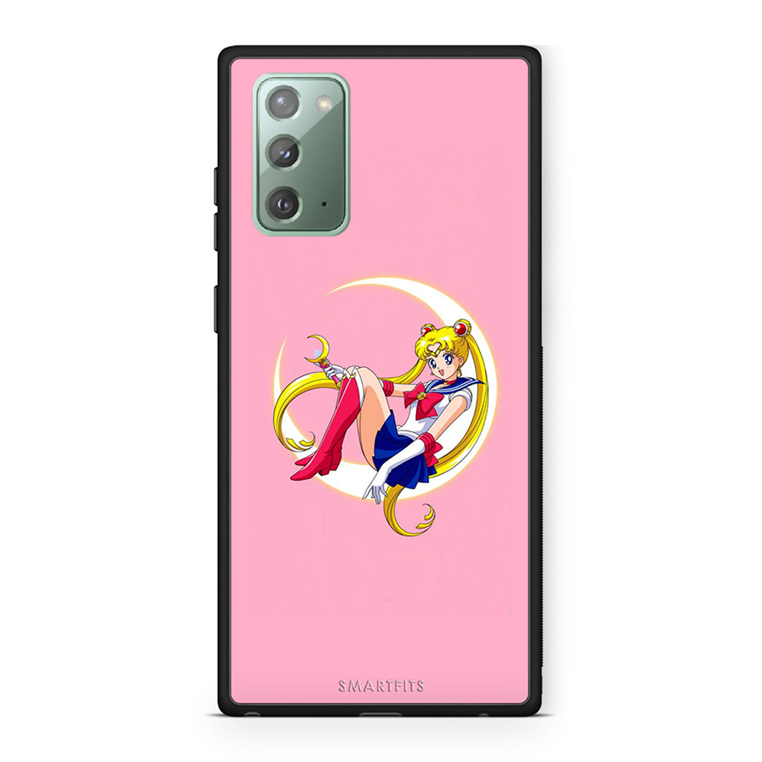 Samsung Note 20 Moon Girl θήκη από τη Smartfits με σχέδιο στο πίσω μέρος και μαύρο περίβλημα | Smartphone case with colorful back and black bezels by Smartfits