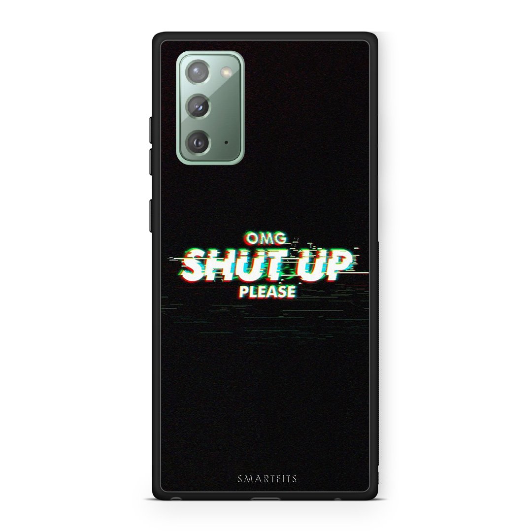 Samsung Note 20 OMG ShutUp θήκη από τη Smartfits με σχέδιο στο πίσω μέρος και μαύρο περίβλημα | Smartphone case with colorful back and black bezels by Smartfits