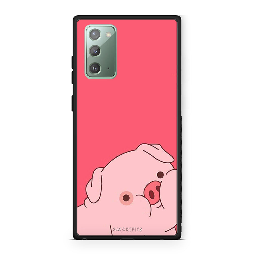 Samsung Note 20 Pig Love 1 Θήκη Αγίου Βαλεντίνου από τη Smartfits με σχέδιο στο πίσω μέρος και μαύρο περίβλημα | Smartphone case with colorful back and black bezels by Smartfits