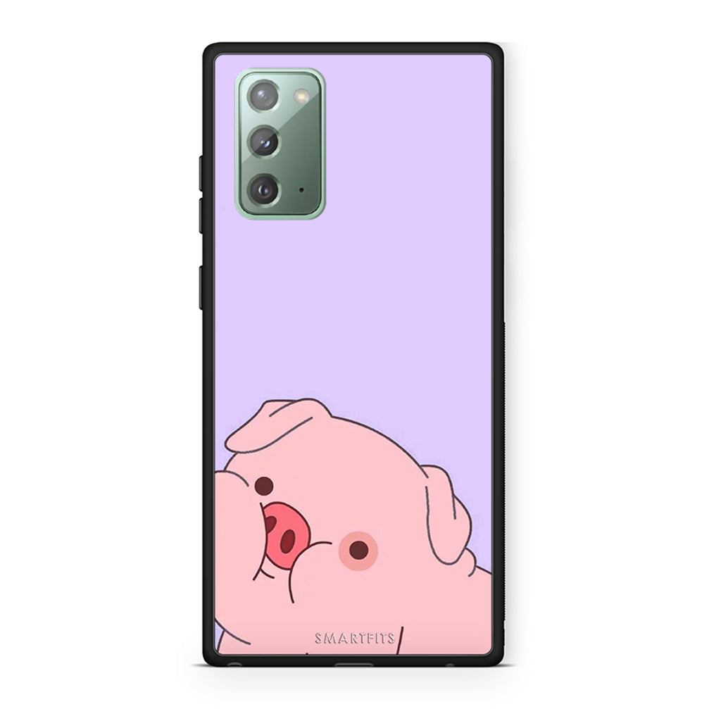 Samsung Note 20 Pig Love 2 Θήκη Αγίου Βαλεντίνου από τη Smartfits με σχέδιο στο πίσω μέρος και μαύρο περίβλημα | Smartphone case with colorful back and black bezels by Smartfits