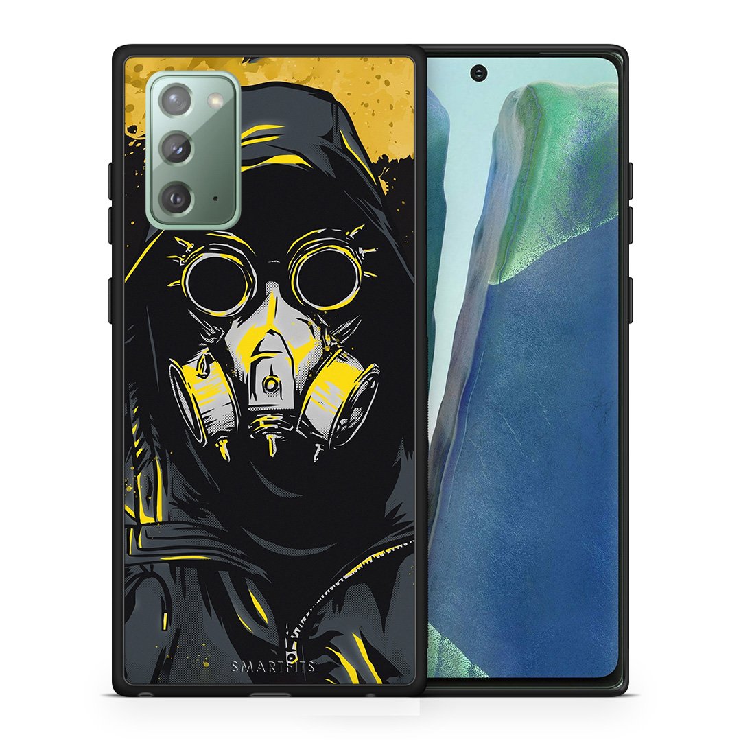 Θήκη Samsung Note 20 Mask PopArt από τη Smartfits με σχέδιο στο πίσω μέρος και μαύρο περίβλημα | Samsung Note 20 Mask PopArt case with colorful back and black bezels