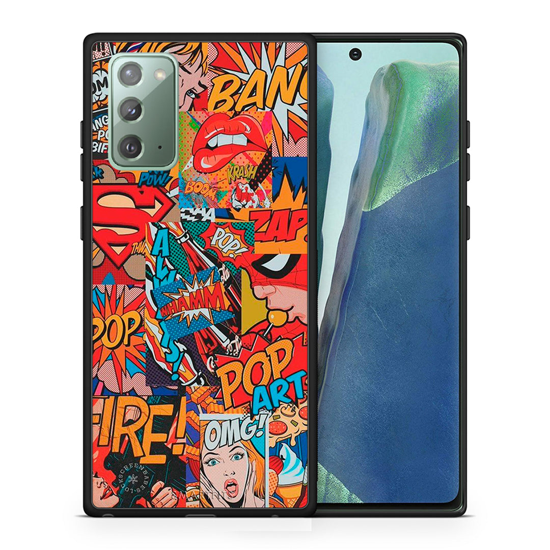 Θήκη Samsung Note 20 PopArt OMG από τη Smartfits με σχέδιο στο πίσω μέρος και μαύρο περίβλημα | Samsung Note 20 PopArt OMG case with colorful back and black bezels