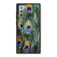 Thumbnail for Samsung Note 20 Real Peacock Feathers θήκη από τη Smartfits με σχέδιο στο πίσω μέρος και μαύρο περίβλημα | Smartphone case with colorful back and black bezels by Smartfits