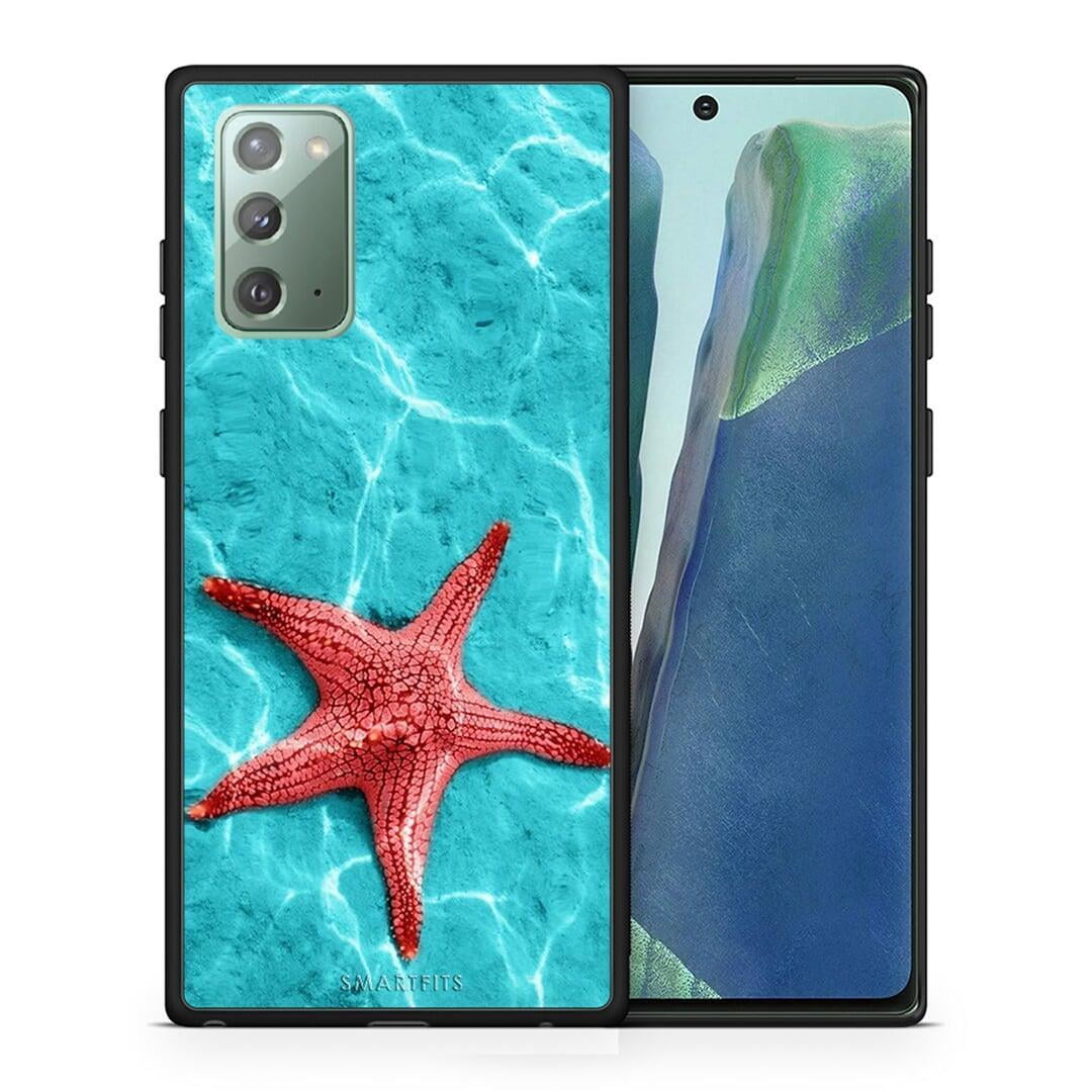 Θήκη Samsung Note 20 Red Starfish από τη Smartfits με σχέδιο στο πίσω μέρος και μαύρο περίβλημα | Samsung Note 20 Red Starfish case with colorful back and black bezels