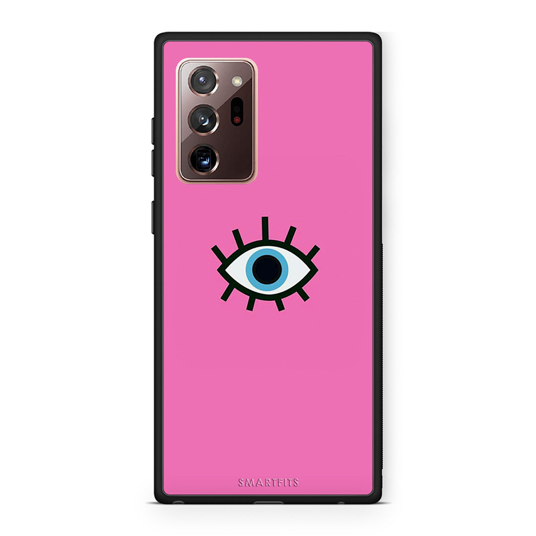 Samsung Note 20 Ultra Blue Eye Pink θήκη από τη Smartfits με σχέδιο στο πίσω μέρος και μαύρο περίβλημα | Smartphone case with colorful back and black bezels by Smartfits
