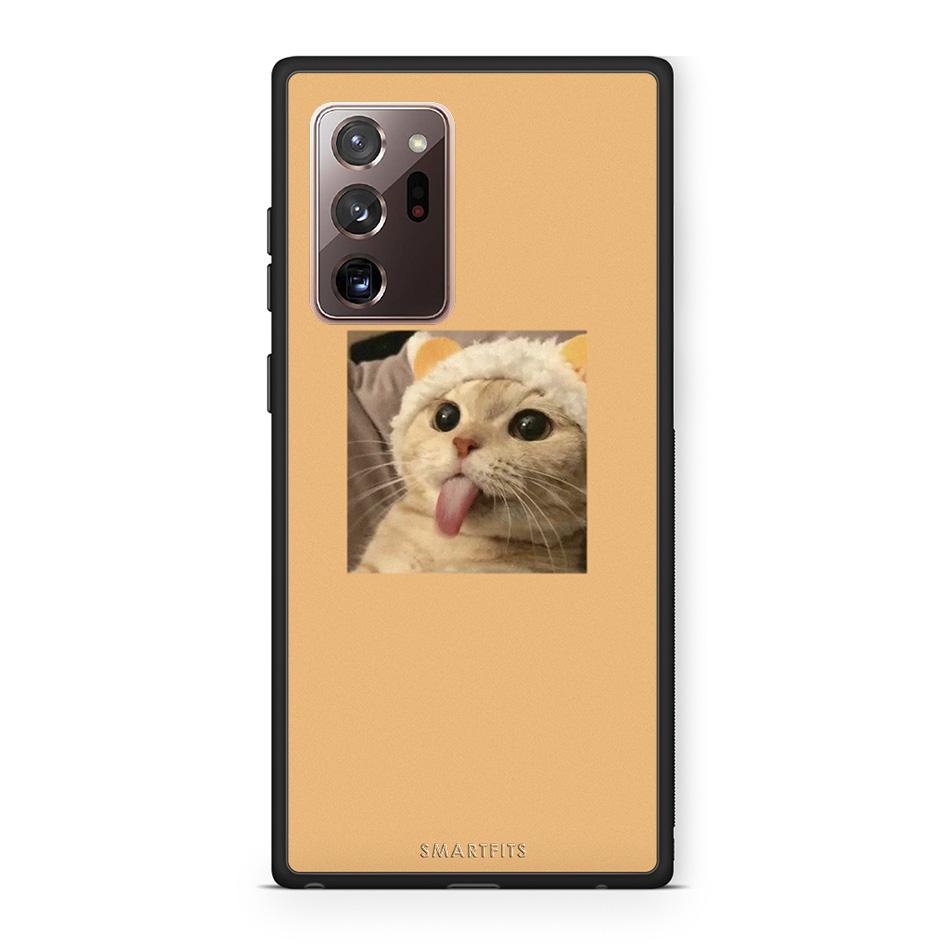 Samsung Note 20 Ultra Cat Tongue θήκη από τη Smartfits με σχέδιο στο πίσω μέρος και μαύρο περίβλημα | Smartphone case with colorful back and black bezels by Smartfits