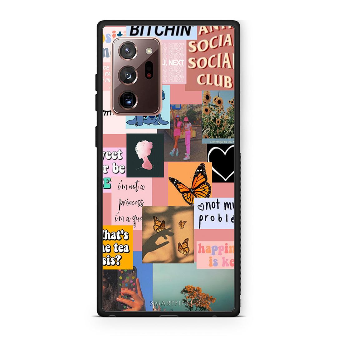Samsung Note 20 Ultra Collage Bitchin Θήκη Αγίου Βαλεντίνου από τη Smartfits με σχέδιο στο πίσω μέρος και μαύρο περίβλημα | Smartphone case with colorful back and black bezels by Smartfits