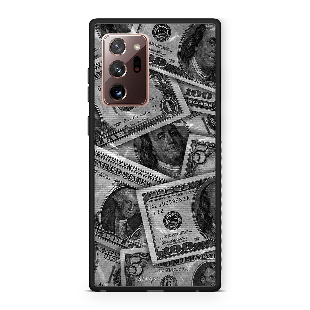 Samsung Note 20 Ultra Money Dollars θήκη από τη Smartfits με σχέδιο στο πίσω μέρος και μαύρο περίβλημα | Smartphone case with colorful back and black bezels by Smartfits