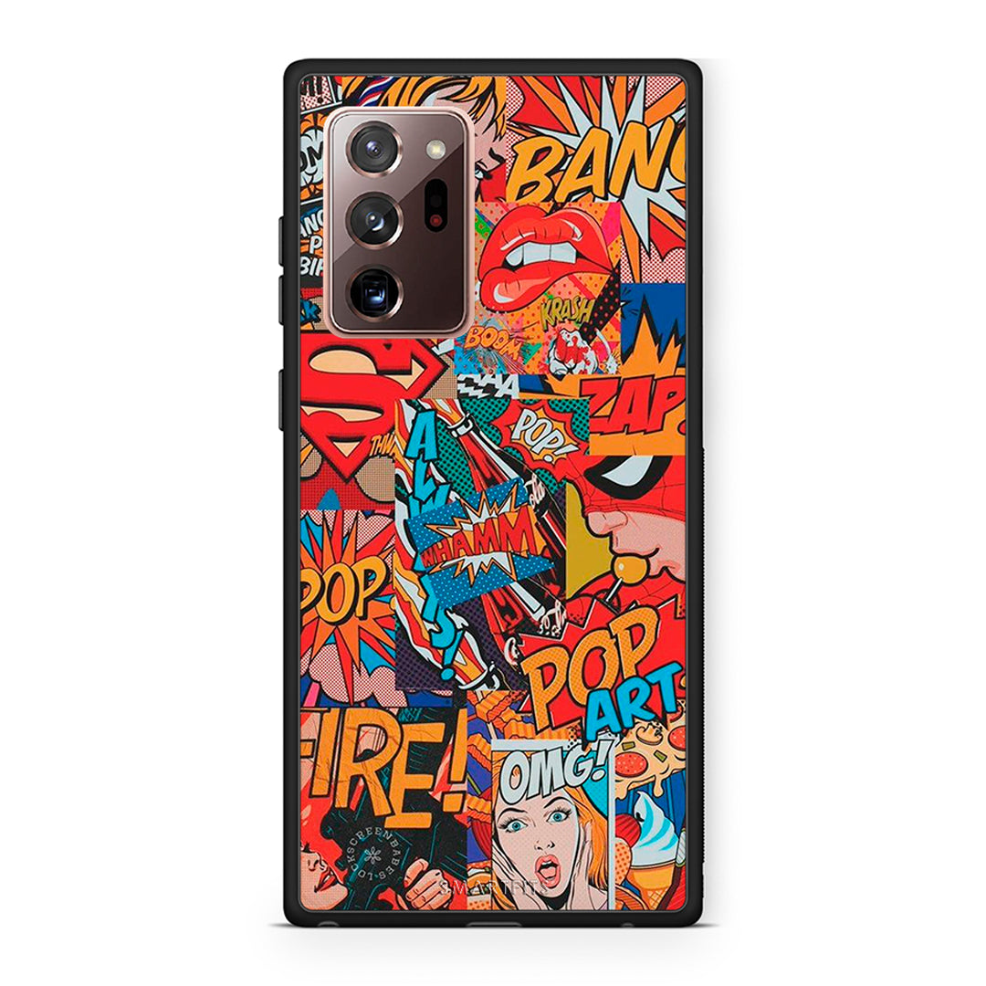 Samsung Note 20 Ultra PopArt OMG θήκη από τη Smartfits με σχέδιο στο πίσω μέρος και μαύρο περίβλημα | Smartphone case with colorful back and black bezels by Smartfits