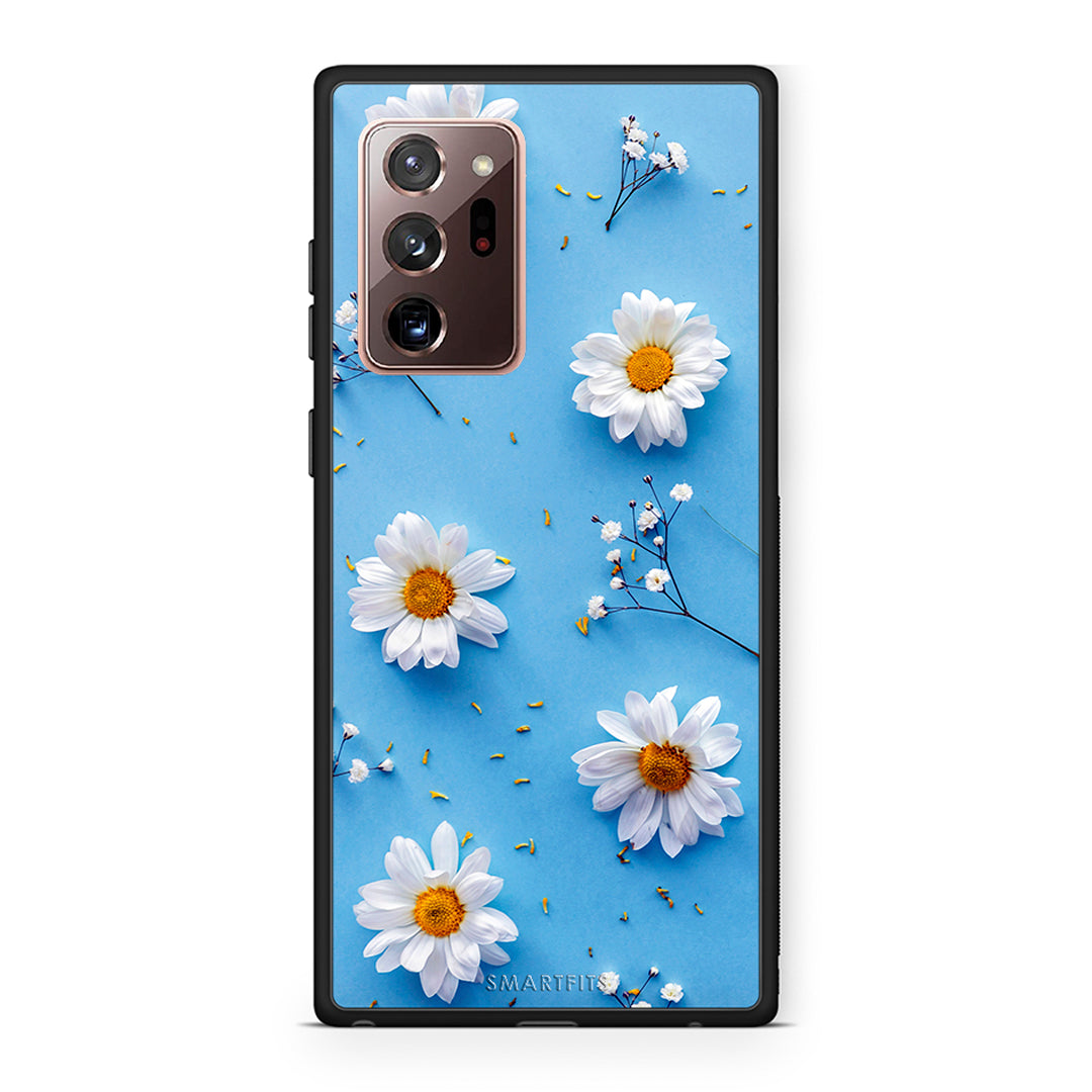 Samsung Note 20 Ultra Real Daisies θήκη από τη Smartfits με σχέδιο στο πίσω μέρος και μαύρο περίβλημα | Smartphone case with colorful back and black bezels by Smartfits