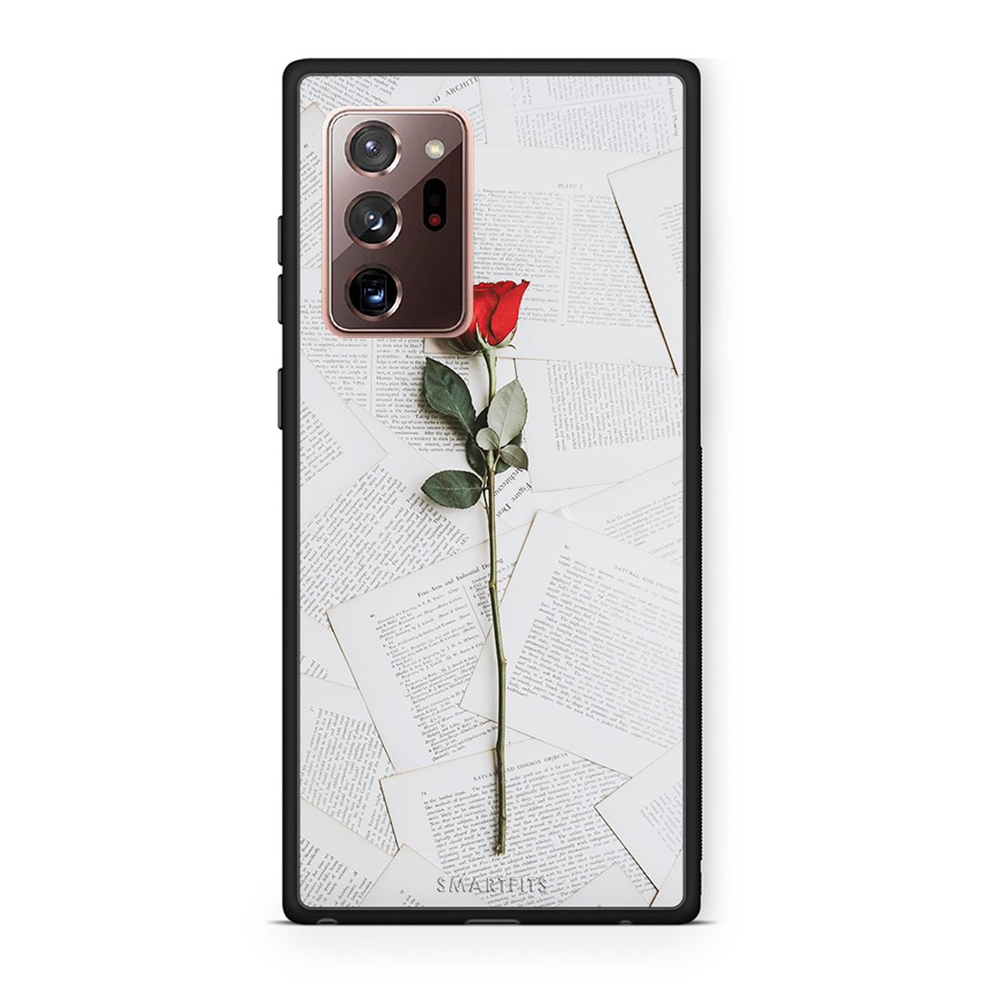 Samsung Note 20 Ultra Red Rose θήκη από τη Smartfits με σχέδιο στο πίσω μέρος και μαύρο περίβλημα | Smartphone case with colorful back and black bezels by Smartfits