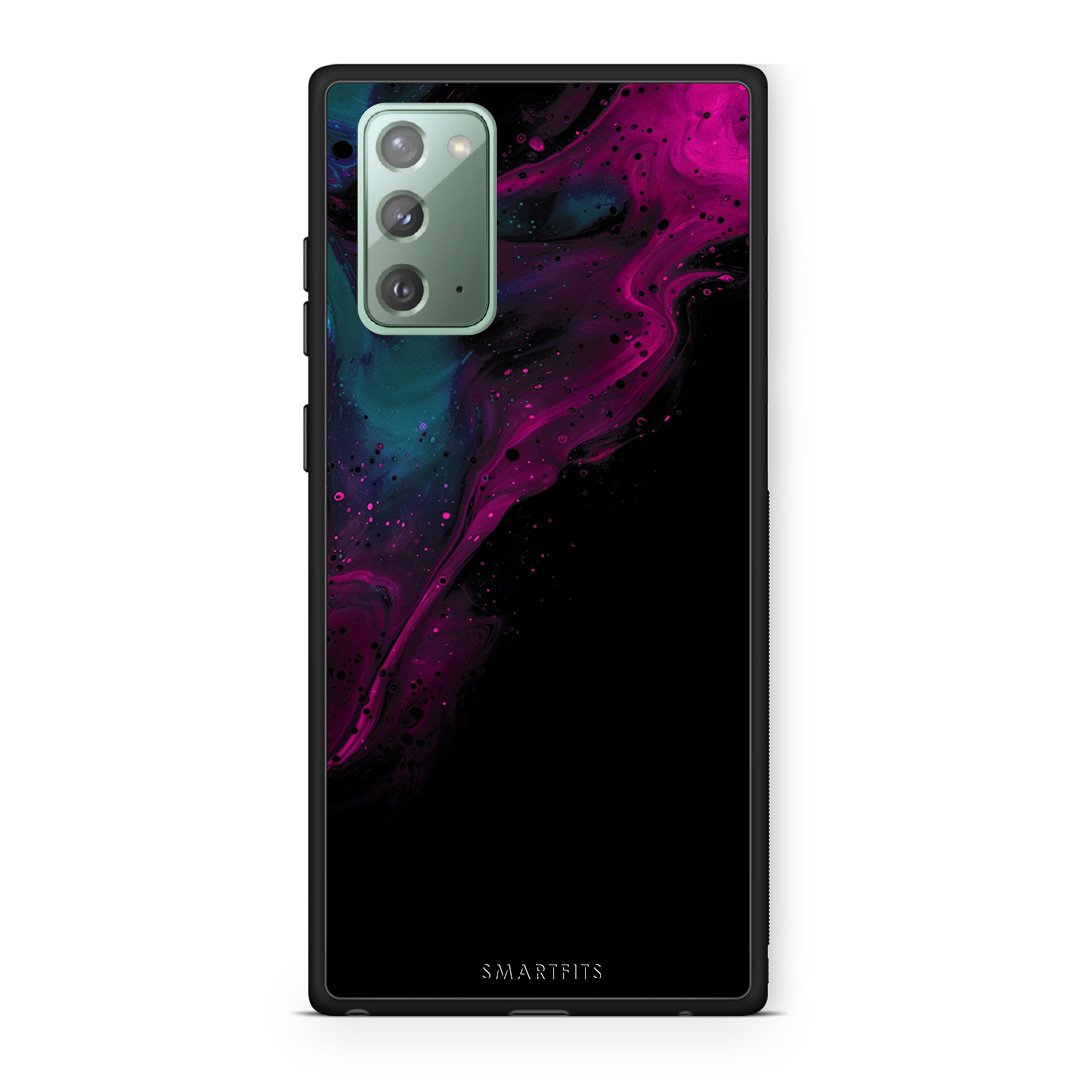 4 - Samsung Note 20 Pink Black Watercolor case, cover, bumper