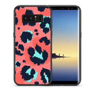 Thumbnail for Θήκη Samsung Note 8 Pink Leopard Animal από τη Smartfits με σχέδιο στο πίσω μέρος και μαύρο περίβλημα | Samsung Note 8 Pink Leopard Animal case with colorful back and black bezels