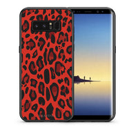 Thumbnail for Θήκη Samsung Note 8 Red Leopard Animal από τη Smartfits με σχέδιο στο πίσω μέρος και μαύρο περίβλημα | Samsung Note 8 Red Leopard Animal case with colorful back and black bezels