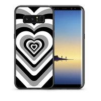 Thumbnail for Θήκη Samsung Note 8 Black Hearts από τη Smartfits με σχέδιο στο πίσω μέρος και μαύρο περίβλημα | Samsung Note 8 Black Hearts case with colorful back and black bezels
