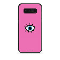 Thumbnail for samsung note 8 Blue Eye Pink θήκη από τη Smartfits με σχέδιο στο πίσω μέρος και μαύρο περίβλημα | Smartphone case with colorful back and black bezels by Smartfits