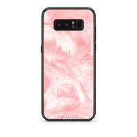 Thumbnail for 33 - samsung galaxy note 8 Pink Feather Boho case, cover, bumper