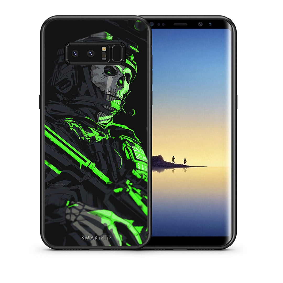 Θήκη Αγίου Βαλεντίνου Samsung Note 8 Green Soldier από τη Smartfits με σχέδιο στο πίσω μέρος και μαύρο περίβλημα | Samsung Note 8 Green Soldier case with colorful back and black bezels