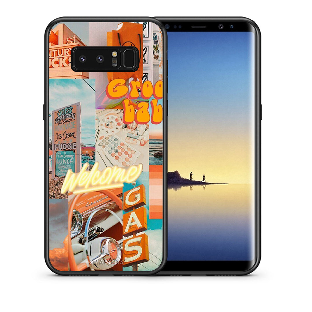 Θήκη Αγίου Βαλεντίνου Samsung Note 8 Groovy Babe από τη Smartfits με σχέδιο στο πίσω μέρος και μαύρο περίβλημα | Samsung Note 8 Groovy Babe case with colorful back and black bezels