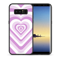 Thumbnail for Θήκη Samsung Note 8 Lilac Hearts από τη Smartfits με σχέδιο στο πίσω μέρος και μαύρο περίβλημα | Samsung Note 8 Lilac Hearts case with colorful back and black bezels