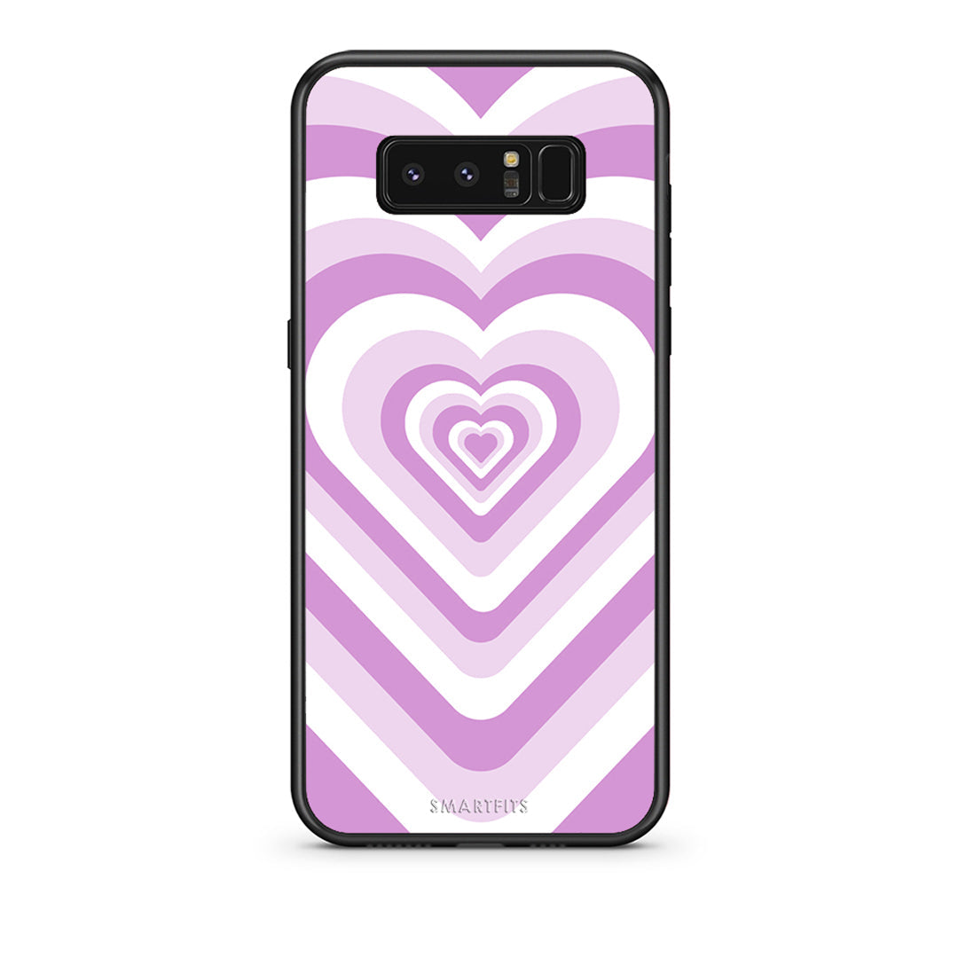 samsung note 8 Lilac Hearts θήκη από τη Smartfits με σχέδιο στο πίσω μέρος και μαύρο περίβλημα | Smartphone case with colorful back and black bezels by Smartfits