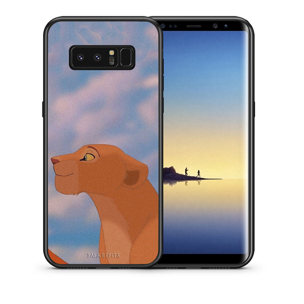 Θήκη Αγίου Βαλεντίνου Samsung Note 8 Lion Love 2 από τη Smartfits με σχέδιο στο πίσω μέρος και μαύρο περίβλημα | Samsung Note 8 Lion Love 2 case with colorful back and black bezels