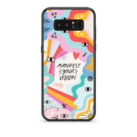 Thumbnail for samsung note 8 Manifest Your Vision θήκη από τη Smartfits με σχέδιο στο πίσω μέρος και μαύρο περίβλημα | Smartphone case with colorful back and black bezels by Smartfits