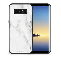 Thumbnail for Θήκη Samsung Note 8 White Marble από τη Smartfits με σχέδιο στο πίσω μέρος και μαύρο περίβλημα | Samsung Note 8 White Marble case with colorful back and black bezels